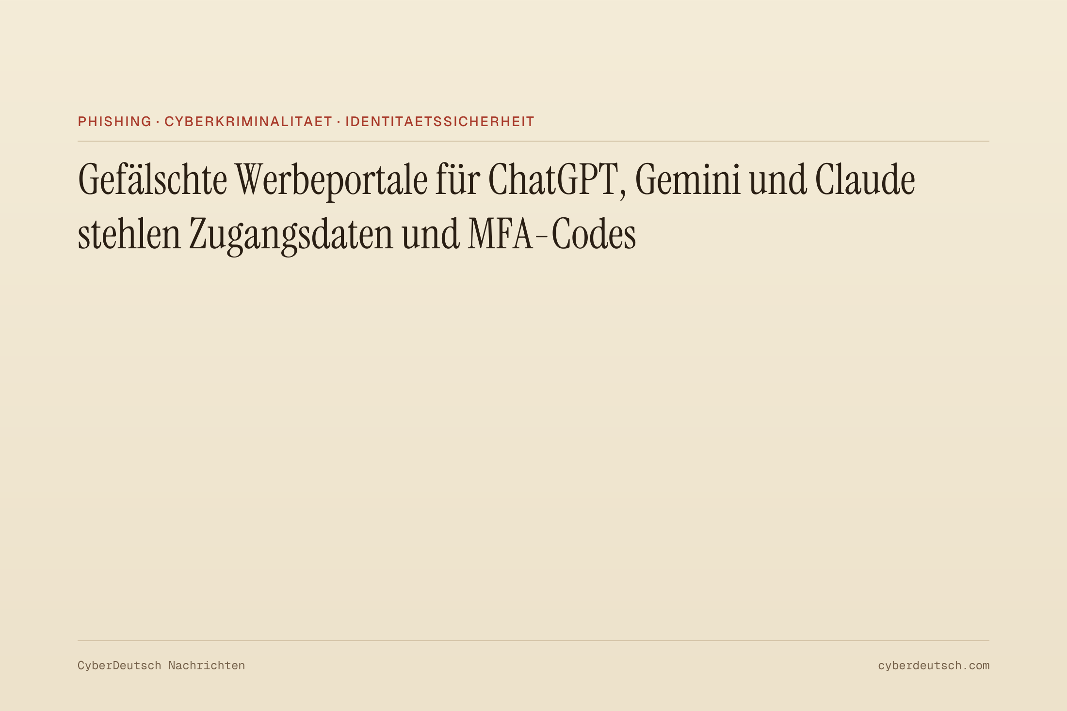 Gefälschte Werbeportale für ChatGPT, Gemini und Claude stehlen Zugangsdaten und MFA-Codes